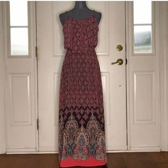 Xhilaration various print maxi long dress Medium summer spring - Picture 4 of 5